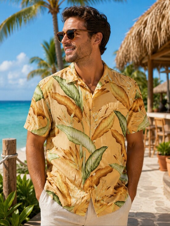 Other - Vintage Tommy Bahama Silk Camp Shirt Mens‎ XL Orange/Yellow Floral Hawaiian